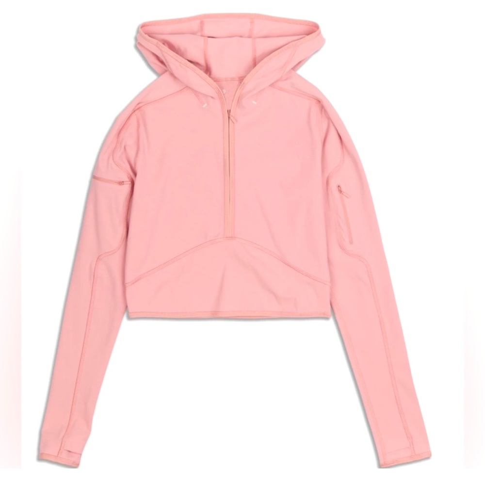 lululemon athletica Pink Half-Zip Hooded Long-Sleeve Top